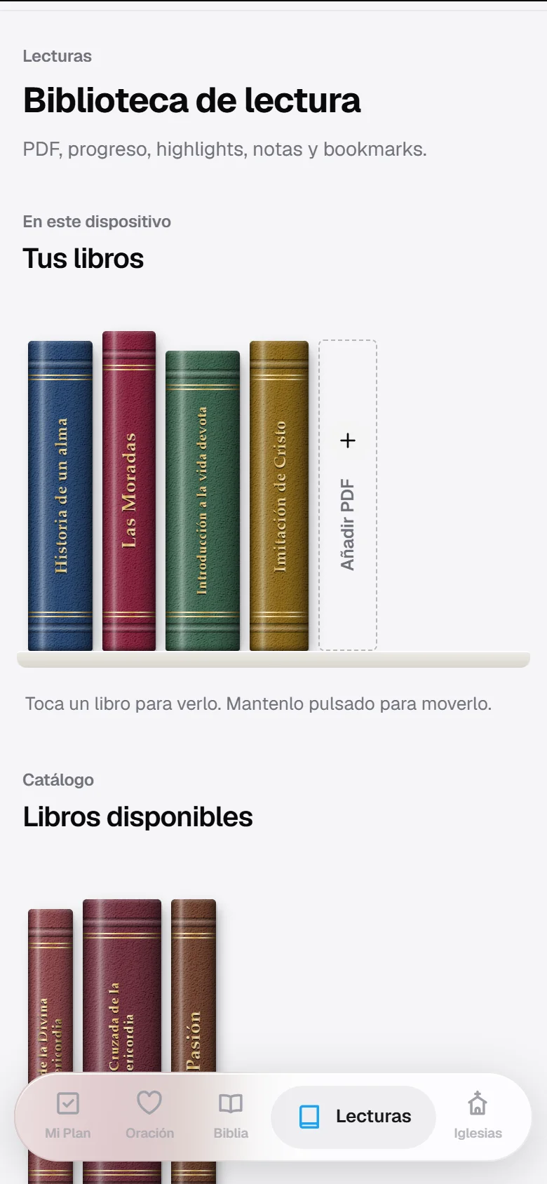 Tus libros: Historia de un alma, Las Moradas, Introducción a la vida devota e Imitación de Cristo, encuadernados en piel