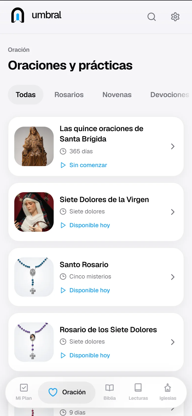 Oraciones y prácticas: Santa Brígida, los Siete Dolores de la Virgen y el Santo Rosario