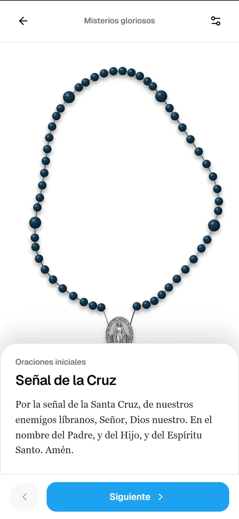 El Santo Rosario en Umbral: el rosario con la cuenta actual y la Señal de la Cruz